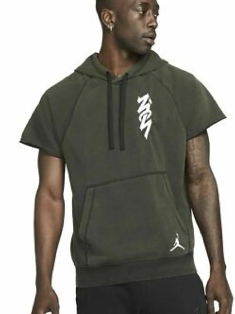 Jordan Dri-Fit Zion Olive Green Short Sleeve Hoodie & Shorts Set